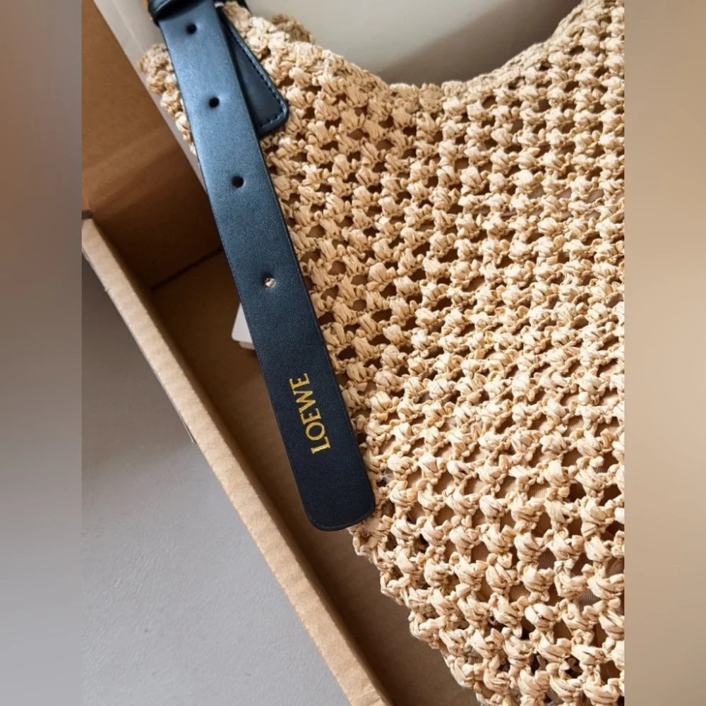 🌴LOEWE Straw Tote Bag Medium Shoulder Bag 32x28cm - Picture 9 of 9